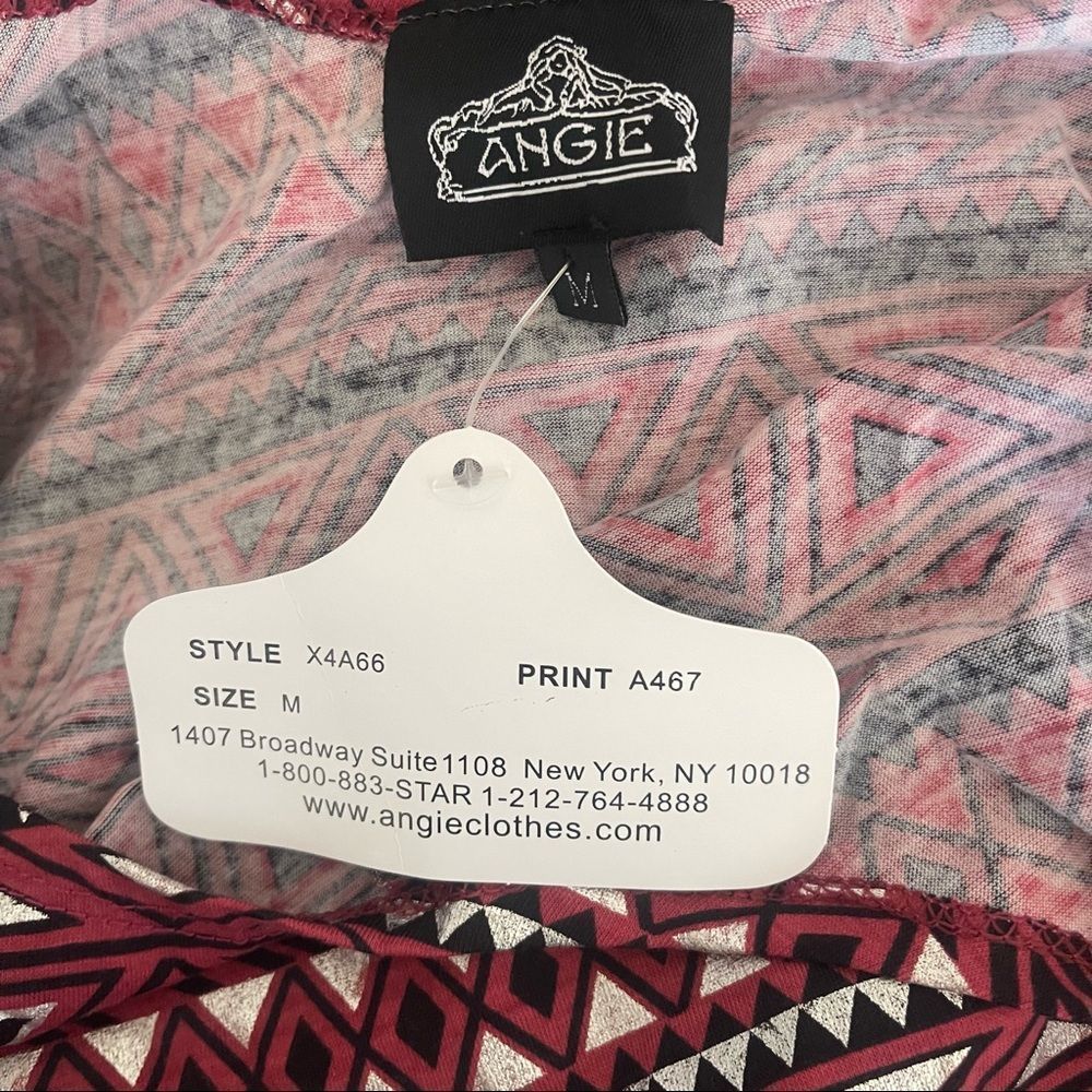 Angie Burgundy Red Metallic Printed Boho Sleeveless Skater Dress; SZ M; BNWT - Picture 5 of 9